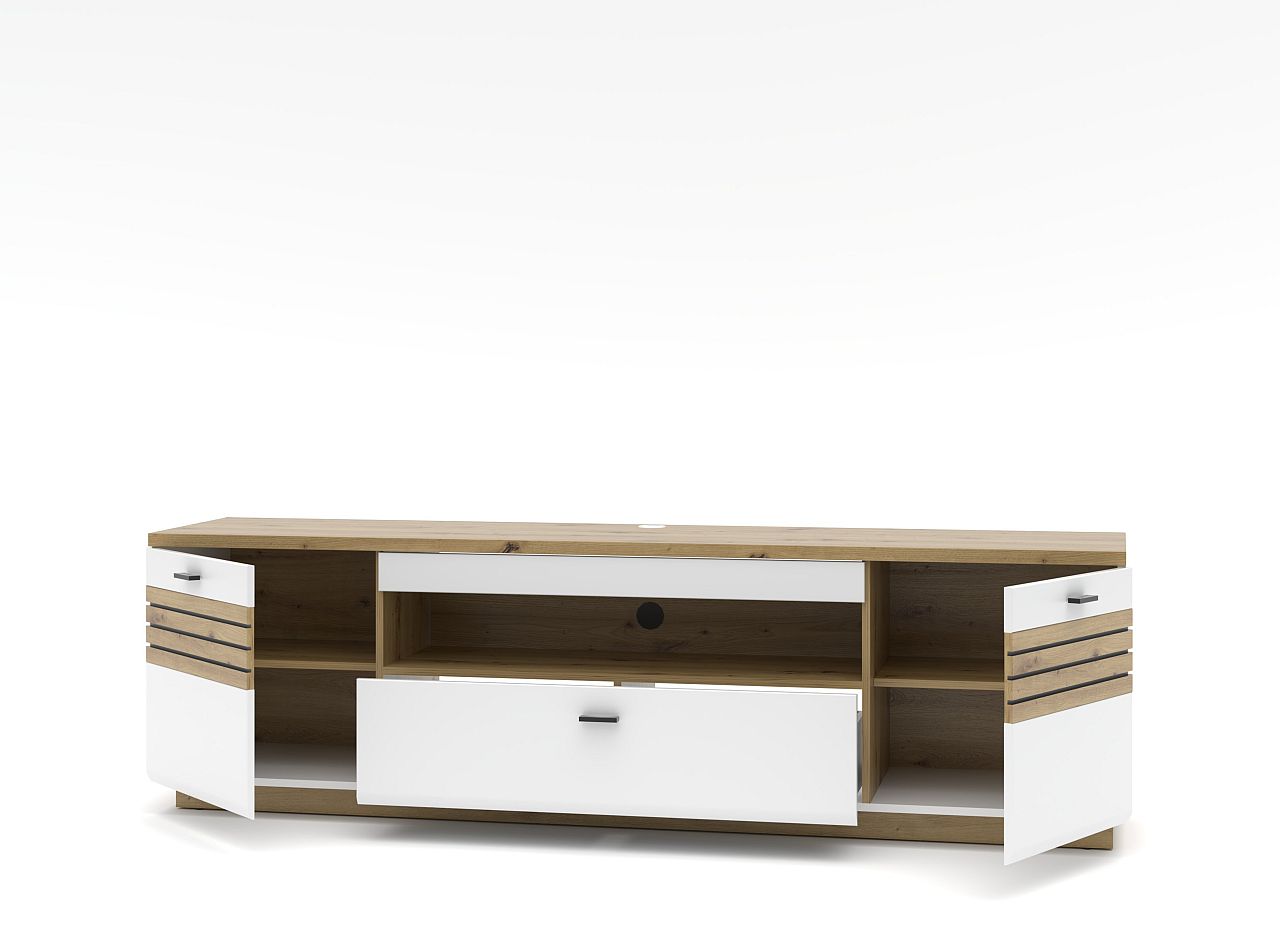 Nábytek do obývacího pokoje FREMONT_ TV-lowboard Standard 40 C5 HW 36_ rozměry š/v/h_ 200/60/47 cm_ otevřený_ obr. 6 Nábytek do obývacího pokoje FREMONT_ TV-lowboard Standard 40 C5 HW 36_ rozměry š/v/h_ 200/60/47 cm_ otevřený_ obr. 6