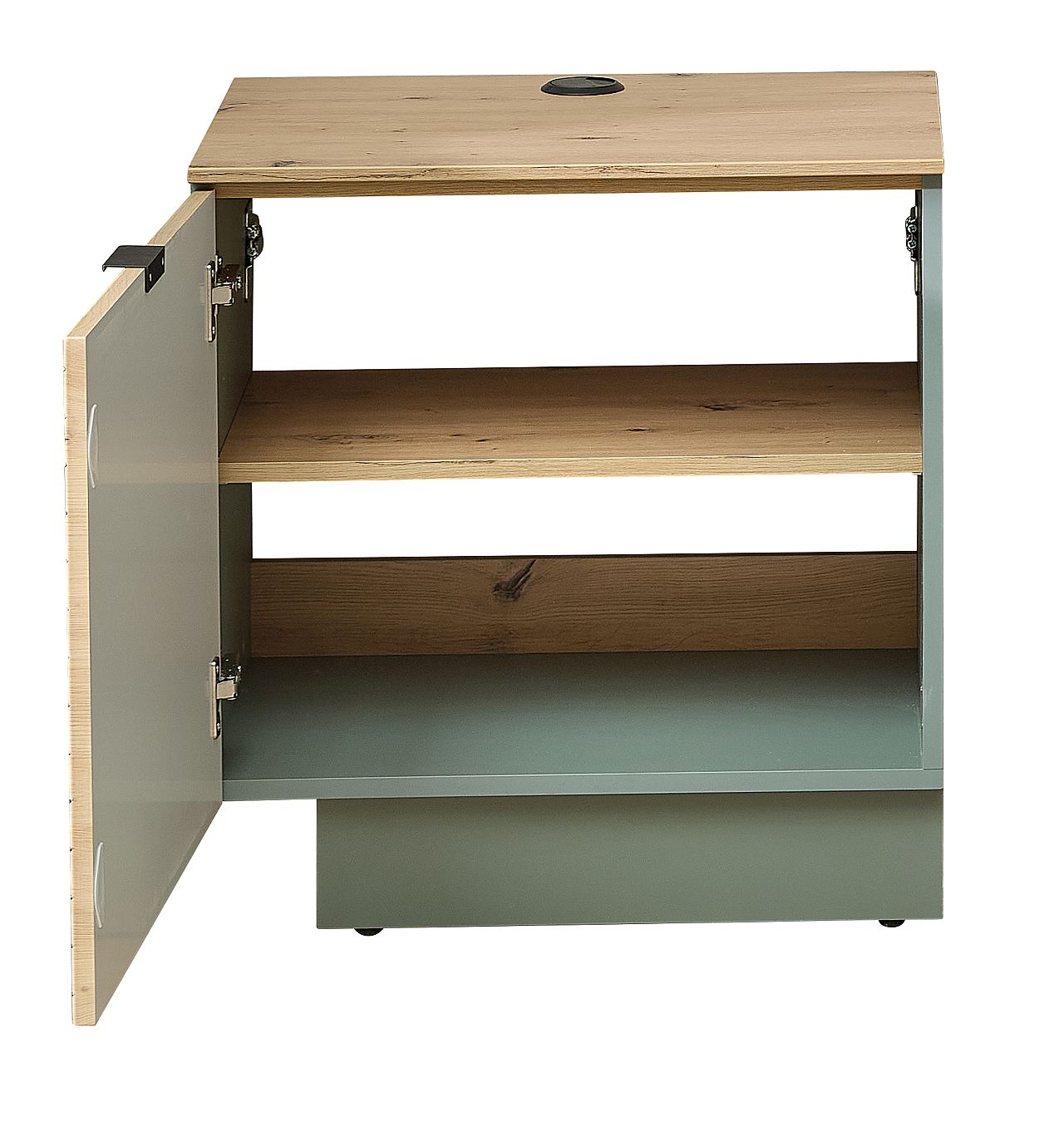 Nábytek do obývacího pokoje ALBA I._ spodní díl 10 S1 99 31_ rozměry š/v/h_ 60/62/44 cm_ alternativa - stojící varianta se soklem_ otevřený_ obr. 12 Nábytek do obývacího pokoje ALBA I._ spodní díl 10 S1 99 31_ rozměry š/v/h_ 60/62/44 cm_ alternativa - stojící varianta se soklem_ otevřený_ obr. 12
