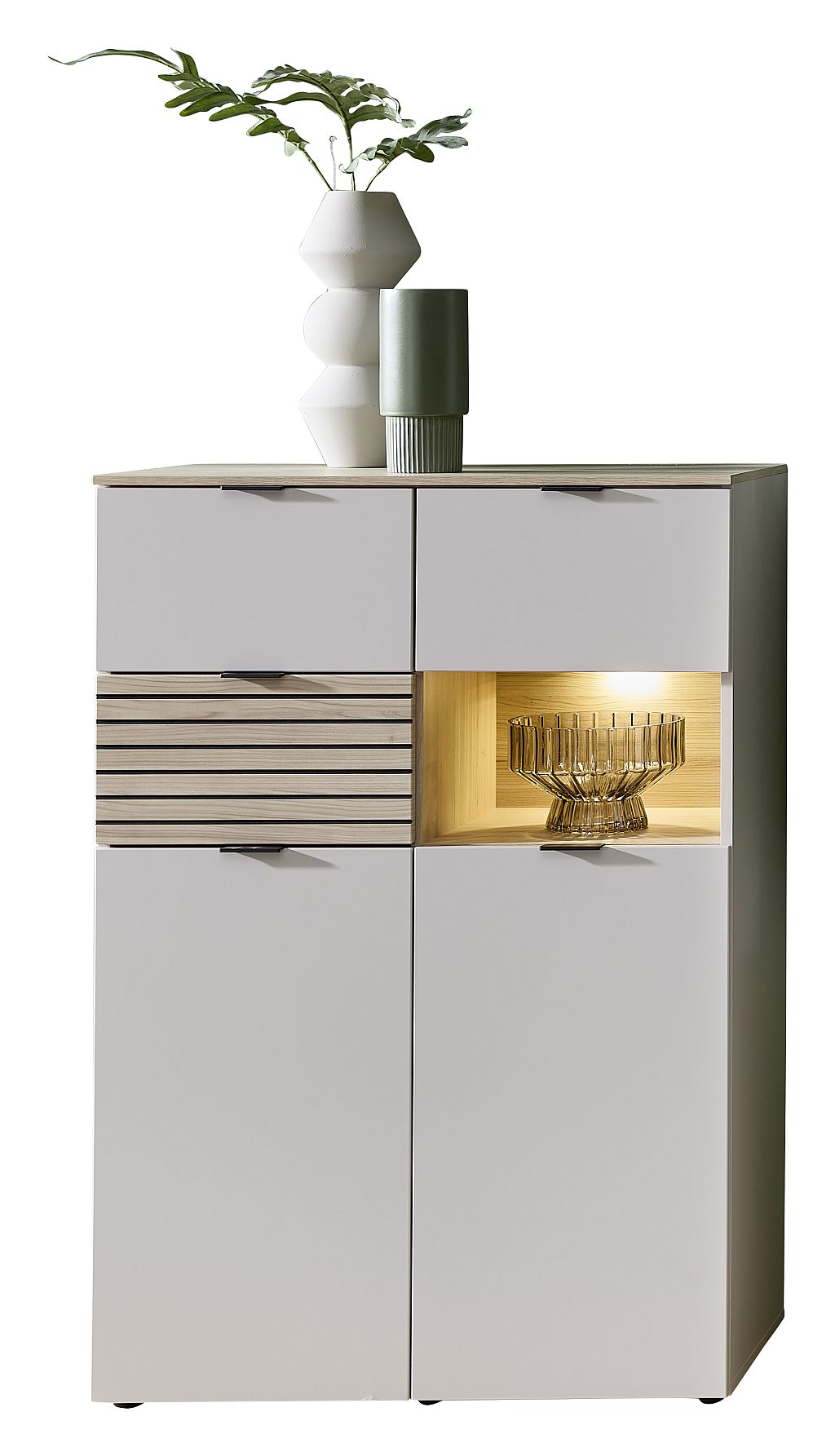 Nábytek do obývacího pokoje ALBA II._ highboard 10 S1 RM 21_ rozměry š/v/h_ 84/125/45 cm_ včetně LED osvětlení_ obr. 6 Nábytek do obývacího pokoje ALBA II._ highboard 10 S1 RM 21_ rozměry š/v/h_ 84/125/45 cm_ včetně LED osvětlení_ obr. 6