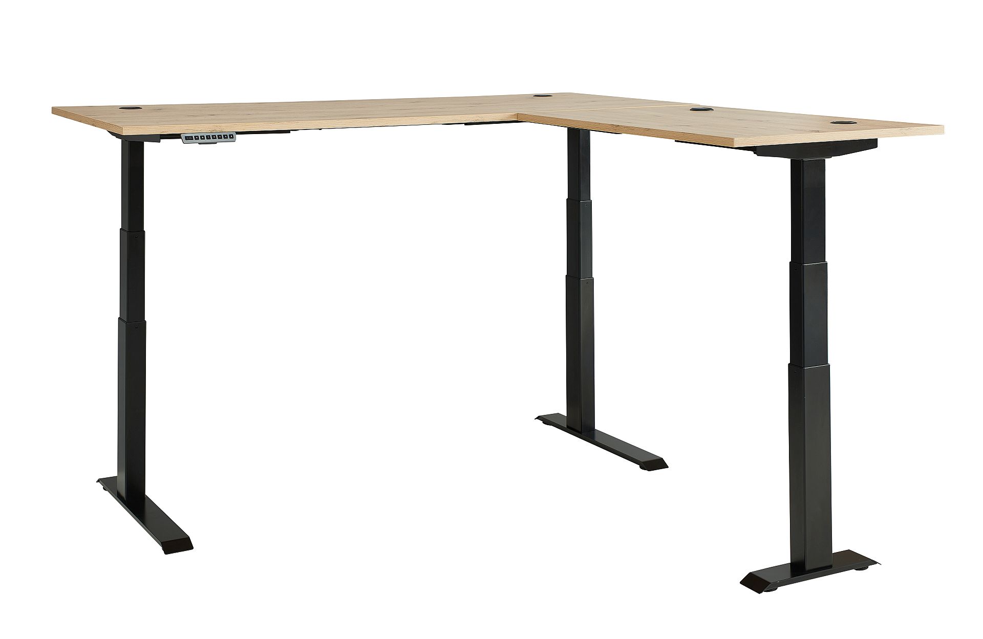 Nábytek do pracovny a kanceláře VANCOUVER GH_ psací stůl rohový 50 35 GH 26_ rozměry š/v/h_ 185/64/177 cm_ s výškově nastavitelnou pracovní deskou stolu od 64 cm do 129 cm, včetně 2 motorů s paměťovou funkcí_ ve fázi polohování_ obr. 41 Nábytek do pracovny a kanceláře VANCOUVER GH_ psací stůl rohový 50 35 GH 26_ rozměry š/v/h_ 185/64/177 cm_ s výškově nastavitelnou pracovní deskou stolu od 64 cm do 129 cm, včetně 2 motorů s paměťovou funkcí_ ve fázi polohování_ obr. 41