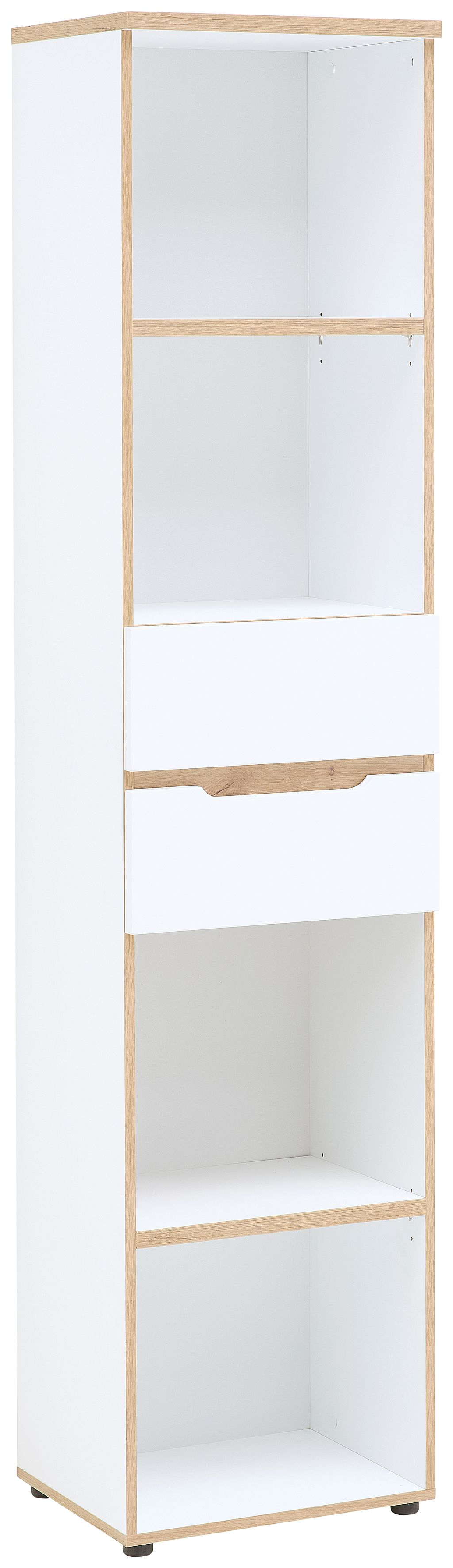 Nábytek do pracovny a kanceláře VANCOUVER WH_ regál 50 35 WH 06_ rozměry š/v/h_ 45/197/38 cm_ šikmý pohled_ obr. 14 Nábytek do pracovny a kanceláře VANCOUVER WH_ regál 50 35 WH 06_ rozměry š/v/h_ 45/197/38 cm_ šikmý pohled_ obr. 14