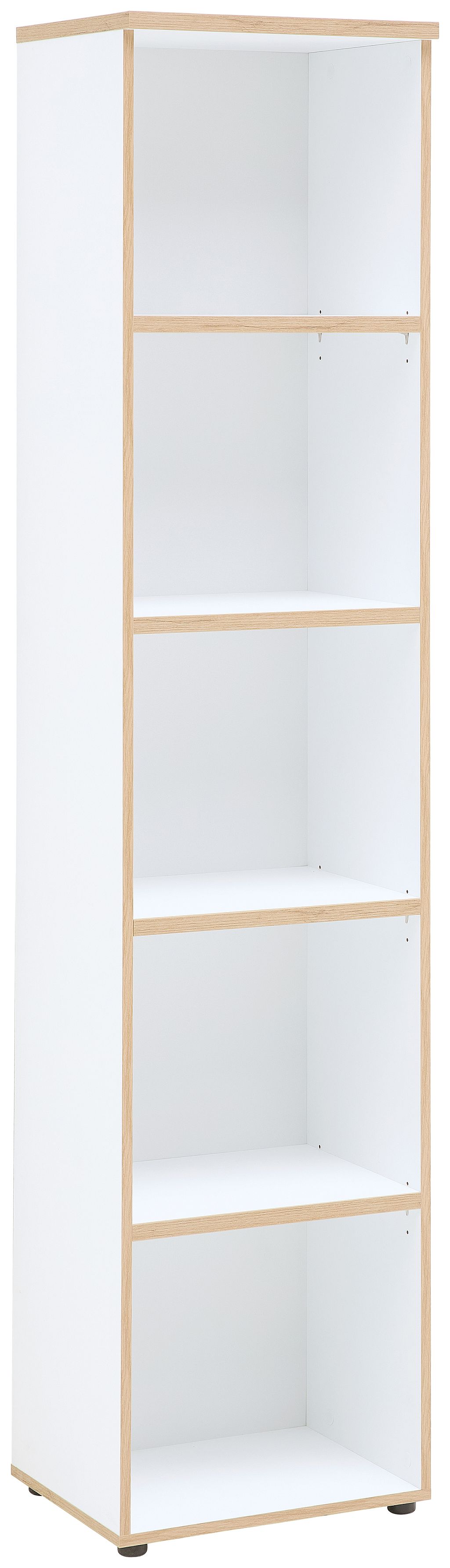Nábytek do pracovny a kanceláře VANCOUVER WH_ regál 50 35 WH 07_ rozměry š/v/h_ 45/197/38 cm_ šikmý pohled_ obr. 17 Nábytek do pracovny a kanceláře VANCOUVER WH_ regál 50 35 WH 07_ rozměry š/v/h_ 45/197/38 cm_ šikmý pohled_ obr. 17