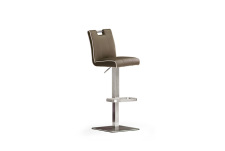 Barová židle MIA IV_imitace kůže cappuccino, krémové olemování_podnož nerez štvorec_obr. 3