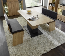 Jídelní nábytek BASE_jídelní stůl 29 32 H1 01 rozložený  + 2x lavice 29 26 H1 04 (table serie 1)_obr. 24