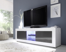 BASICO_TV-element 181 cm_bílý lak, vysoký lesk / antracit lak, vysoký lesk BASICO_TV-element 181 cm_bílý lak, vysoký lesk / antracit lak, vysoký lesk