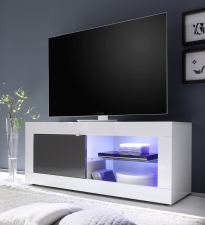 BASICO_TV-element 140 cm_bílý lak, vysoký lesk / antracit lak, vysoký lesk BASICO_TV-element 140 cm_bílý lak, vysoký lesk / antracit lak, vysoký lesk