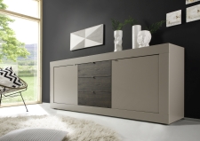 BASICO_sideboard 210 cm_béžový matový melamin / dub wenge dekor BASICO_sideboard 210 cm_béžový matový melamin / dub wenge dekor