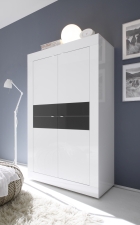 BASICO_highboard_bílý lak, vysoký lesk / antracit lak, vysoký lesk BASICO_highboard_bílý lak, vysoký lesk / antracit lak, vysoký lesk