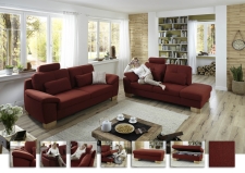 Sedací souprava CANTARA_sestava KSLAVL3STAVR-KSLAVL2,5RECFLST-taburet XXL HoF_v látce Baloon bordeaux_obr. 1 Sedací souprava CANTARA_sestava KSLAVL3STAVR-KSLAVL2,5RECFLST-taburet XXL HoF_v látce Baloon bordeaux_obr. 1