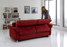Sofa s funkcí na spaní COMFORT SLEEP_šířka sedáku 162 cm, područky typ 21, plocha na spaní 148 x 200 cm_v látce Kati bordeaux_obr. 11