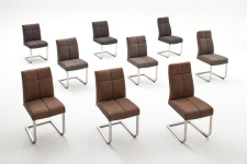 Jídelní židle FONTE_varianty A,B,C_imitace kůže strukturovaná_hnědá, šedá, kaštan