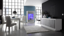 Jídelní nábytek MONDE_sideboard_vitrina_jídelní stůl 180 cm_bílý matný lak - beton_obr. 4 Jídelní nábytek MONDE_sideboard_vitrina_jídelní stůl 180 cm_bílý matný lak - beton_obr. 4