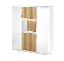 Nábytek do obývacího pokoje a jídelny FELINO wg_ highboard 40 20 48-1_ rozměry š/v/h_ 136/152/45 cm_ volitelné LED osvětlení v příslušenství_ obr. 3 Nábytek do obývacího pokoje a jídelny FELINO wg_ highboard 40 20 48-1_ rozměry š/v/h_ 136/152/45 cm_ volitelné LED osvětlení v příslušenství_ obr. 3