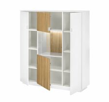 Nábytek do obývacího pokoje a jídelny FELINO wg_ highboard 40 20 48-1_ rozměry š/v/h_ 136/152/45 cm_ volitelné LED osvětlení v příslušenství_ otevřený_ obr. 4 Nábytek do obývacího pokoje a jídelny FELINO wg_ highboard 40 20 48-1_ rozměry š/v/h_ 136/152/45 cm_ volitelné LED osvětlení v příslušenství_ otevřený_ obr. 4