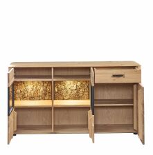 Nábytek do obývacího pokoje a jídelny DENTON_ sideboard 46 07 HH 20_ rozměry š/v/h_ 165/86/42 cm_ otevřený_ volitelné LED osvětlení_ obr. 14 Nábytek do obývacího pokoje a jídelny DENTON_ sideboard 46 07 HH 20_ rozměry š/v/h_ 165/86/42 cm_ otevřený_ volitelné LED osvětlení_ obr. 14