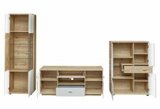 Nábytek do obývacího pokoje ESCALA_ sestava 4A 12 MH 84_ rozměry š/v/h_ 340/202/48 cm_ čelní pohled_ otevřená_ obr. 6 Nábytek do obývacího pokoje ESCALA_ sestava 4A 12 MH 84_ rozměry š/v/h_ 340/202/48 cm_ čelní pohled_ otevřená_ obr. 6