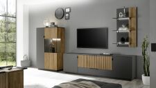 Nábytek do obývacího pokoje FELINO at_ sestava 40 20 K2-2_ rozměry š/v/h_ 300/204/45 cm_ LED osvětlení jako volitelné příslušenství_ foto s dekorací_ obr. 2 Nábytek do obývacího pokoje FELINO at_ sestava 40 20 K2-2_ rozměry š/v/h_ 300/204/45 cm_ LED osvětlení jako volitelné příslušenství_ foto s dekorací_ obr. 2