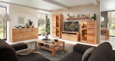Nbytek do obvacho pokoje NATURA_ ob. sestava 12 18 FF 82 + sideboard 12 18 FF 20 + konf. stl 22 18 FF 02 _ vetn LED osvtlen_ foto s dekoracemi_ obr. 1