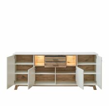Obývací a jídelní nábytek ISOLA_ sideboard 4T B8 UH 20_ čelní pohled_ otevřená_ obr. 13 Obývací a jídelní nábytek ISOLA_ sideboard 4T B8 UH 20_ čelní pohled_ otevřená_ obr. 13