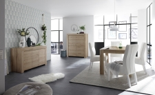 Volná sestava elementů CASTELLO dub cadiz_sideboard 3dv. + highboard 4dv. + jídelní stůl 137 cm_obr. 4 Volná sestava elementů CASTELLO dub cadiz_sideboard 3dv. + highboard 4dv. + jídelní stůl 137 cm_obr. 4