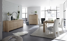 Volná sestava elementů CASTELLO dub cadiz_sideboard 4dv. + highboard 4dv. + jídelní stůl 137 cm_obr. 5 Volná sestava elementů CASTELLO dub cadiz_sideboard 4dv. + highboard 4dv. + jídelní stůl 137 cm_obr. 5