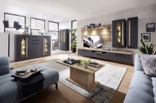 Obývací a jídelní nábytek LAMIA graphite _sestava 10 J4 GH 80 + highboard 22 + konf. stůl 20 J4 GH 02 _obr. 2 Obývací a jídelní nábytek LAMIA graphite _sestava 10 J4 GH 80 + highboard 22 + konf. stůl 20 J4 GH 02 _obr. 2