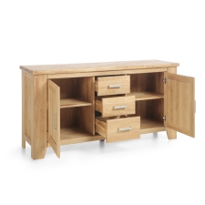 Masivní nábytek LOFT_sideboard typ 32_šikmý pohled_otevřený Masivní nábytek LOFT_sideboard typ 32_šikmý pohled_otevřený