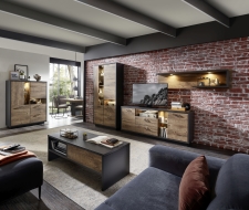 Obývací nábytek LEEDS _sestava 40 A0 GV 85 + highboard 22 + konferenční stůl CT 20 A0 GV 02_ volitelné LED osvětlení_ obr. 7 Obývací nábytek LEEDS _sestava 40 A0 GV 85 + highboard 22 + konferenční stůl CT 20 A0 GV 02_ volitelné LED osvětlení_ obr. 7