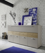 Obývací nábytek QUATTRO_sideboard 207242-08M_béžový matný melamin_dub natur imitace Obývací nábytek QUATTRO_sideboard 207242-08M_béžový matný melamin_dub natur imitace