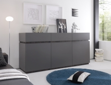 Sideboard (komoda) REX_(sokl)_anthrazit-wenge_3 dvířka_3 zásuvky Sideboard (komoda) REX_(sokl)_anthrazit-wenge_3 dvířka_3 zásuvky