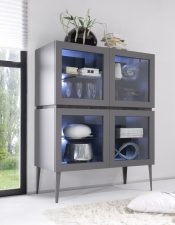 Highboard REX_anthrazit-wenge_4 proskl. dvířka Highboard REX_anthrazit-wenge_4 proskl. dvířka