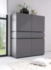 Highboard REX_(sokl)_anthrazit-wenge_4 dvířka_2 zásuvky Highboard REX_(sokl)_anthrazit-wenge_4 dvířka_2 zásuvky