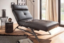 Relaxační lehátko RIMOLA s motorovým polohováním_v kůži Torero nero_obr. 2 Relaxační lehátko RIMOLA s motorovým polohováním_v kůži Torero nero_obr. 2